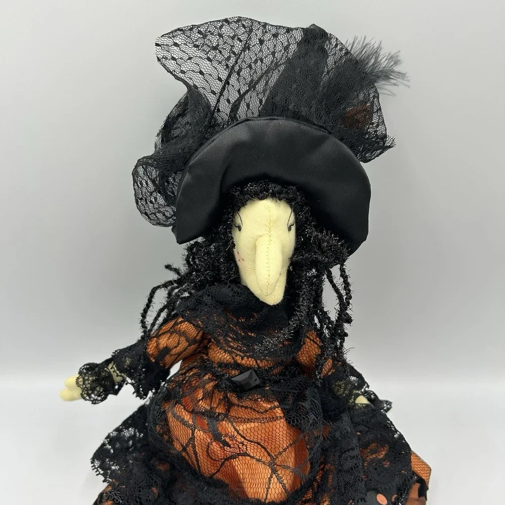 Halloween Witch‎ Doll Soft Figure Autumn Fall Harvest Decor Shelf Sitter